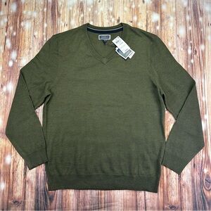 NWT Club Room Men's Olive Green V-Neck Sweater Size Large